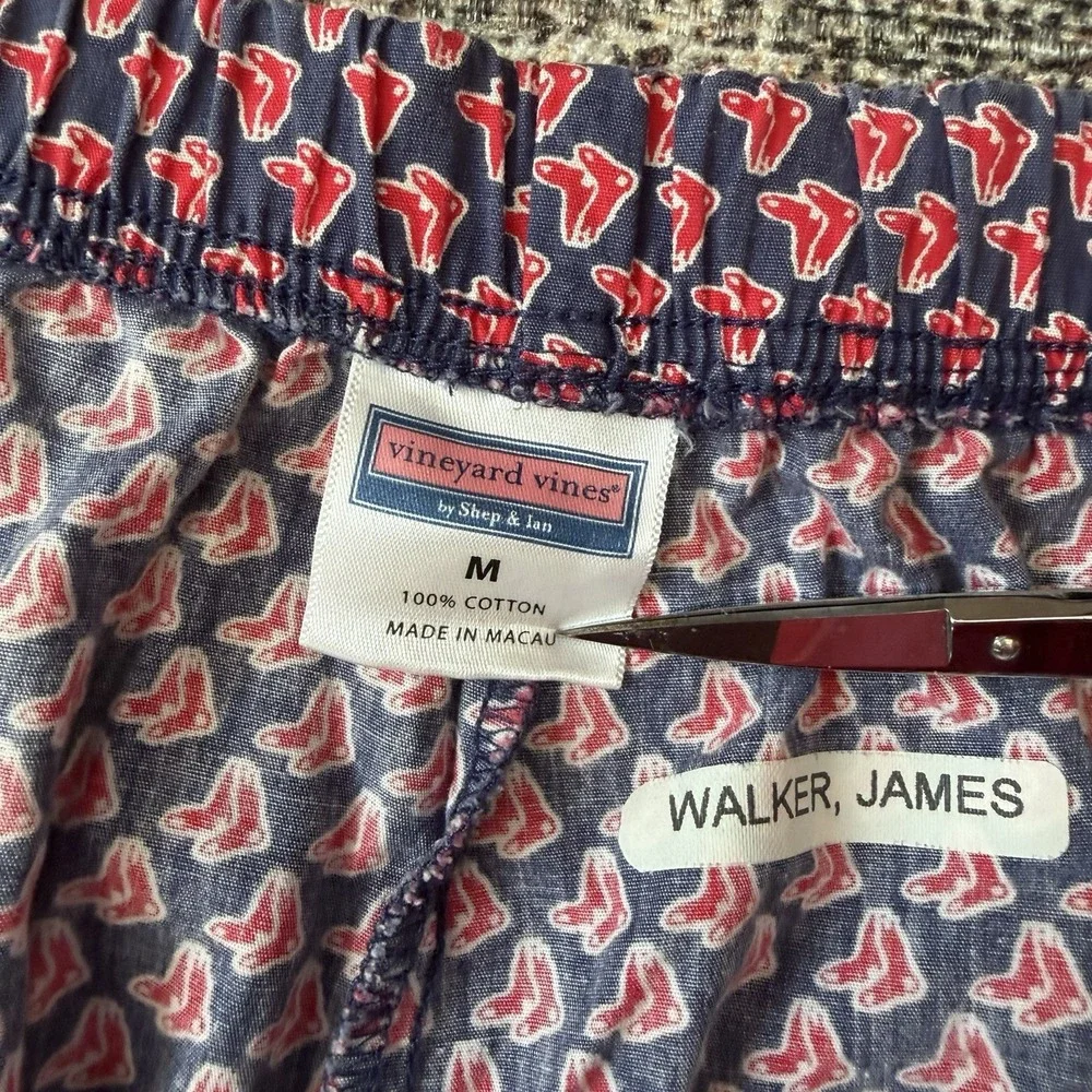 Vineyard‎ Vines Pants Pajama Men M Lounge Red Socks Pockets Cotton Casual Preppy